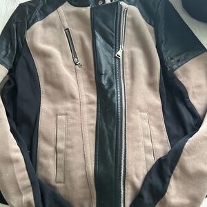 Express Black and Tan Leather Jacket